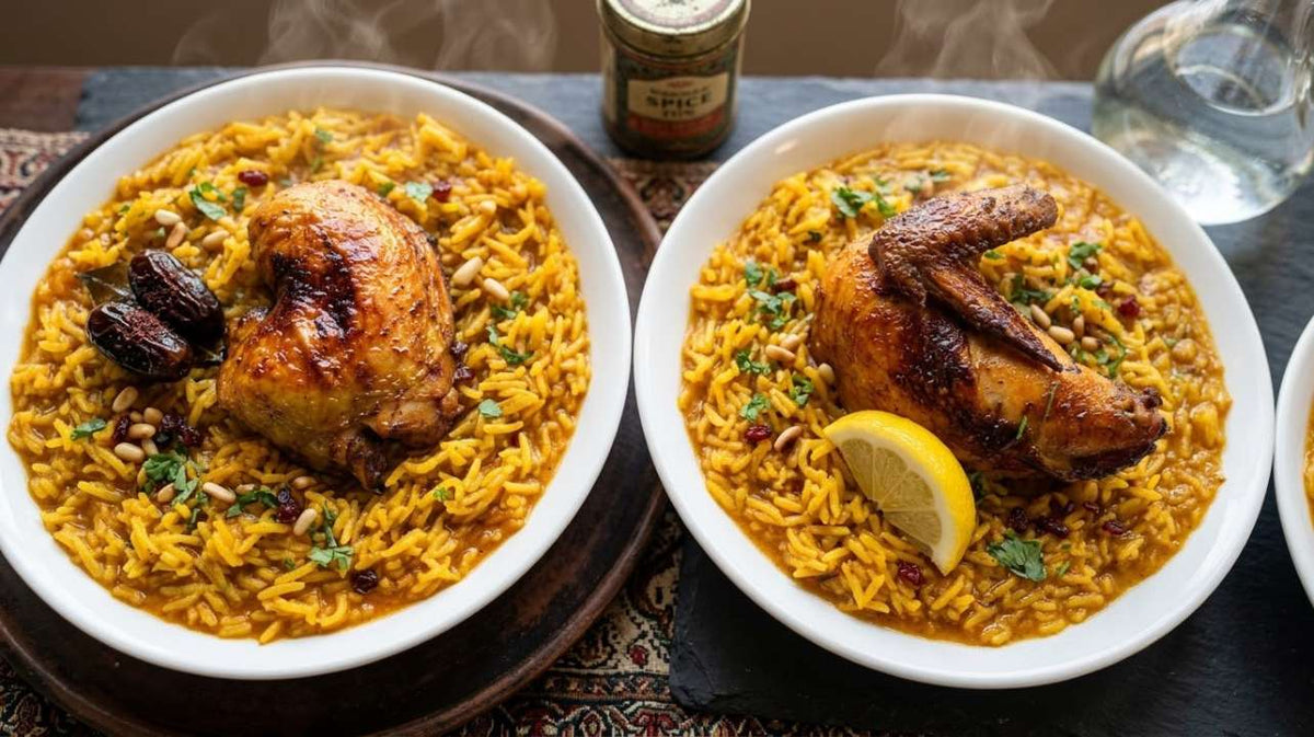 Poulet Rôti au Riz Parfumé aux Dattes